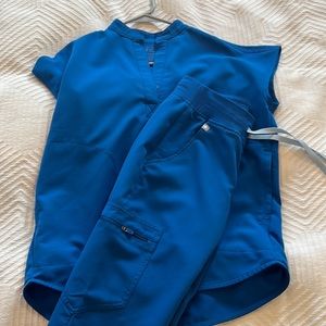 Figs Royal Blue Zamora Joggers and Rafaela Top XXS